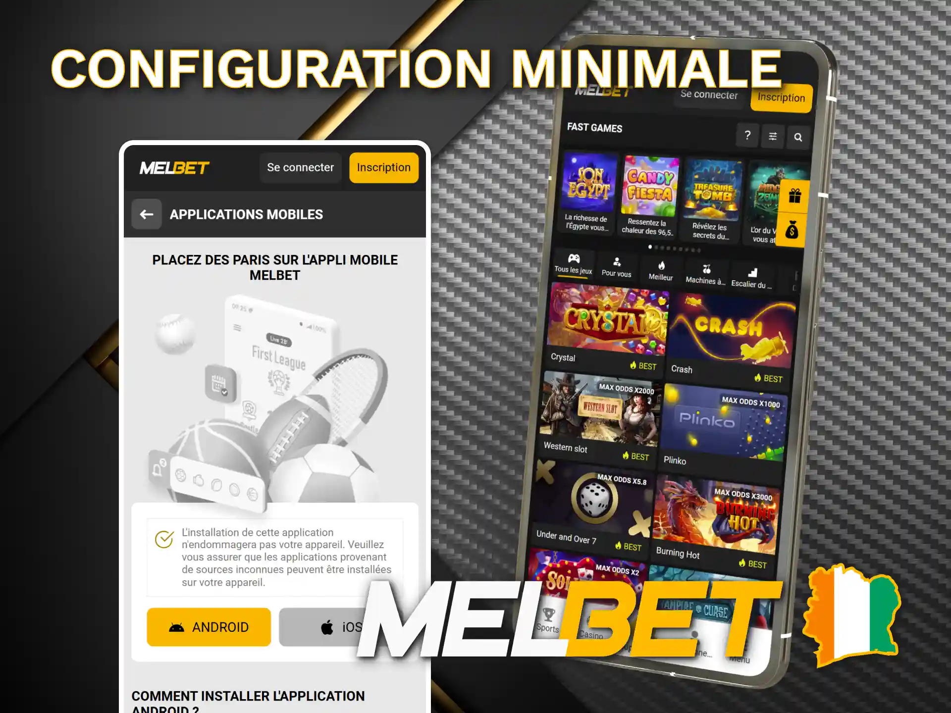 Utilisez l'application Android Melbet avec des exigences minimales.