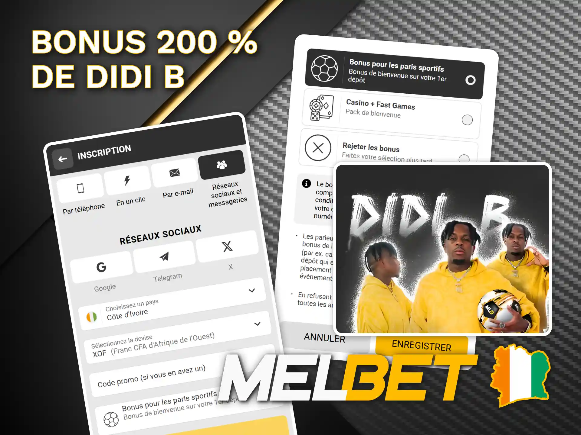 Recevez un bonus de paris sportifs sur l'application Melbet.