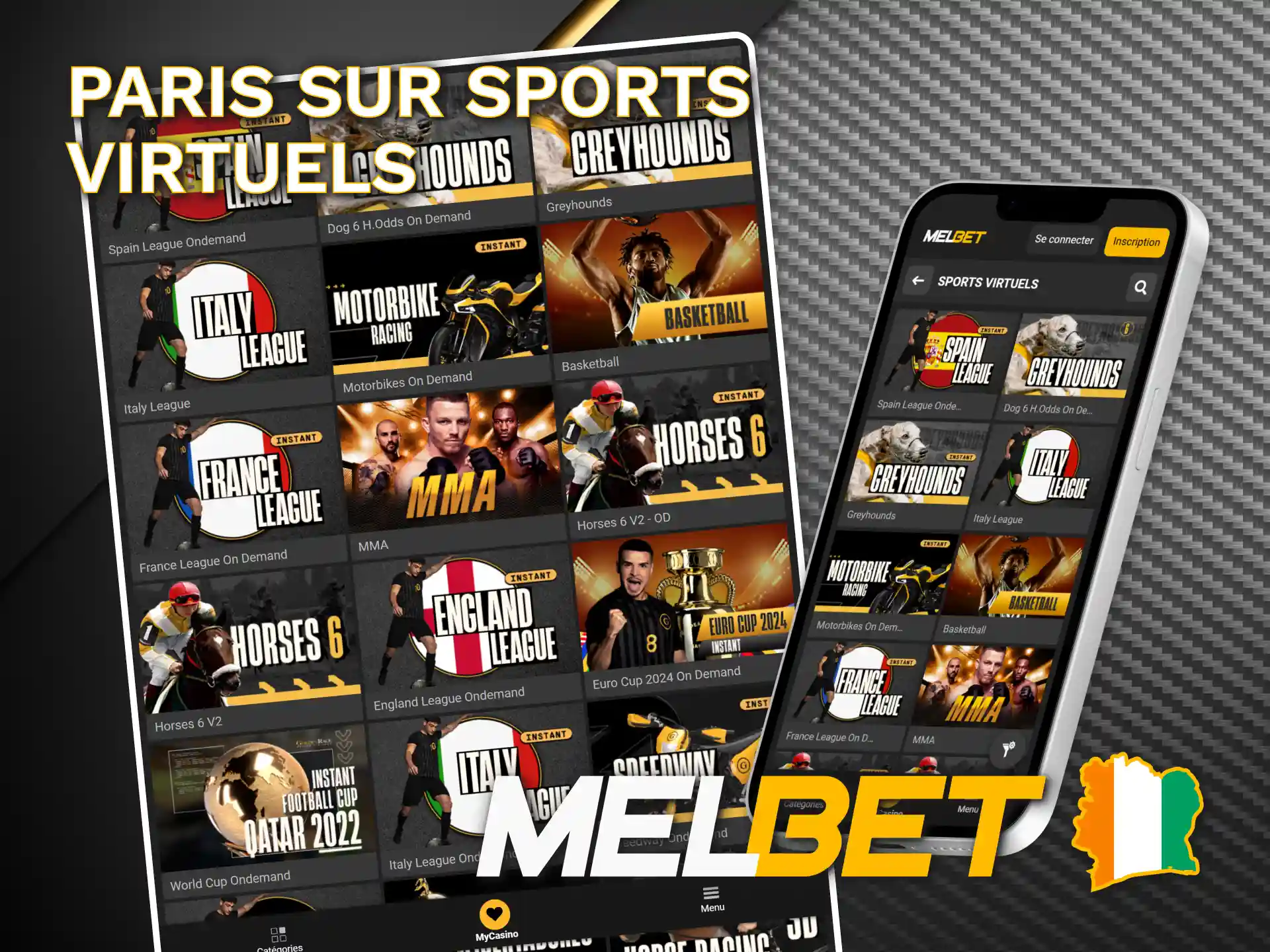 Pariez sur des matchs virtuels animés sur l'application Melbet.