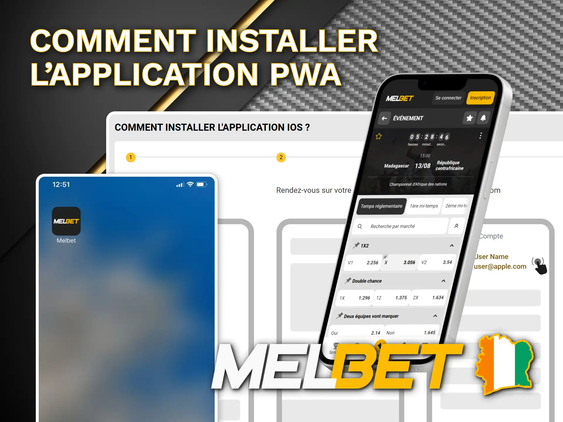 Installez l'application Melbet sur votre iPhone en utilisant Safari.