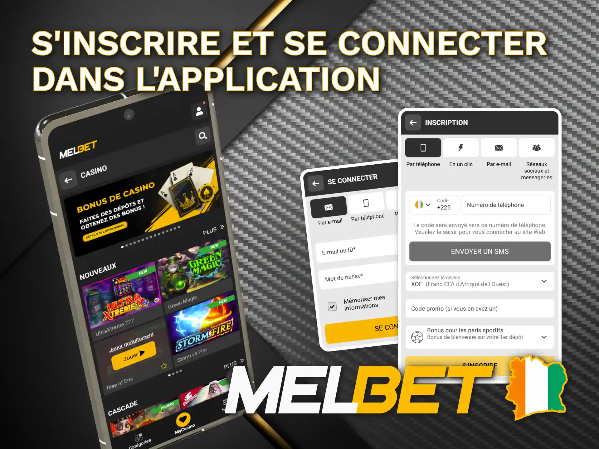 Obtenez l'application officielle Melbet et inscrivez-vous ou connectez-vous.