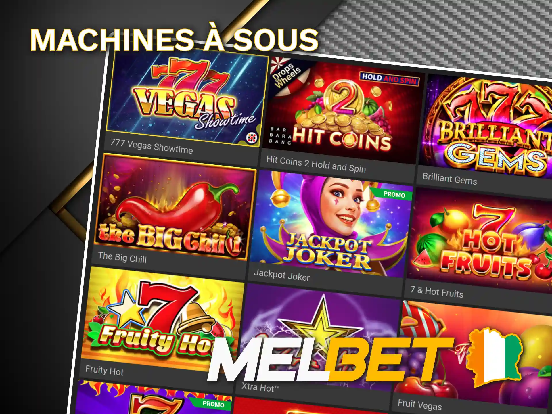 Profitez de divers thèmes de machines à sous sur Melbet.