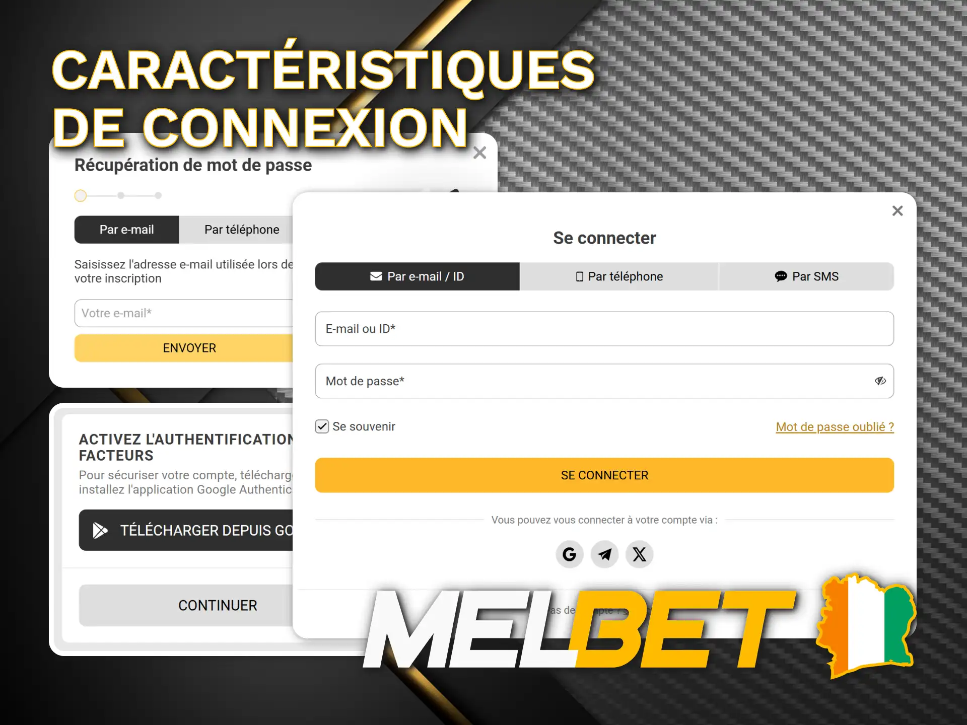 Explorez les principales fonctionnalités de connexion du site Web Melbet.