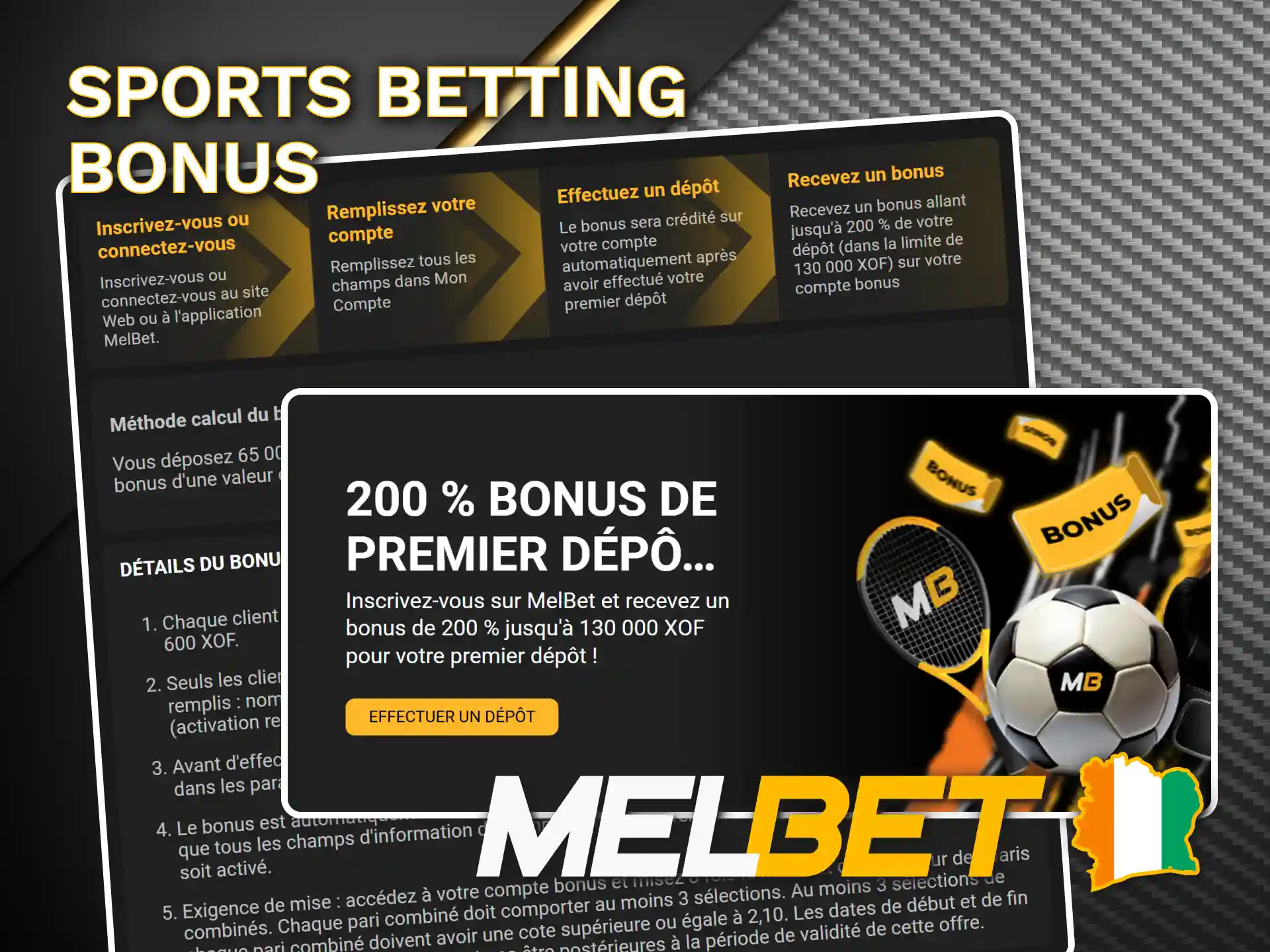 Utilisez votre bonus d'inscription Melbet pour les paris sportifs.