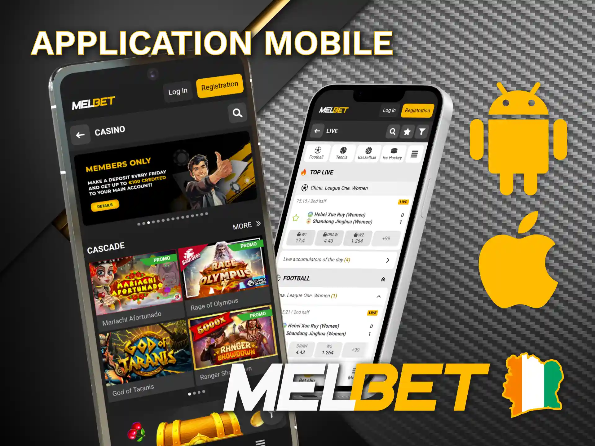 Installez l'application Melbet pour jouer et parier n'importe où.