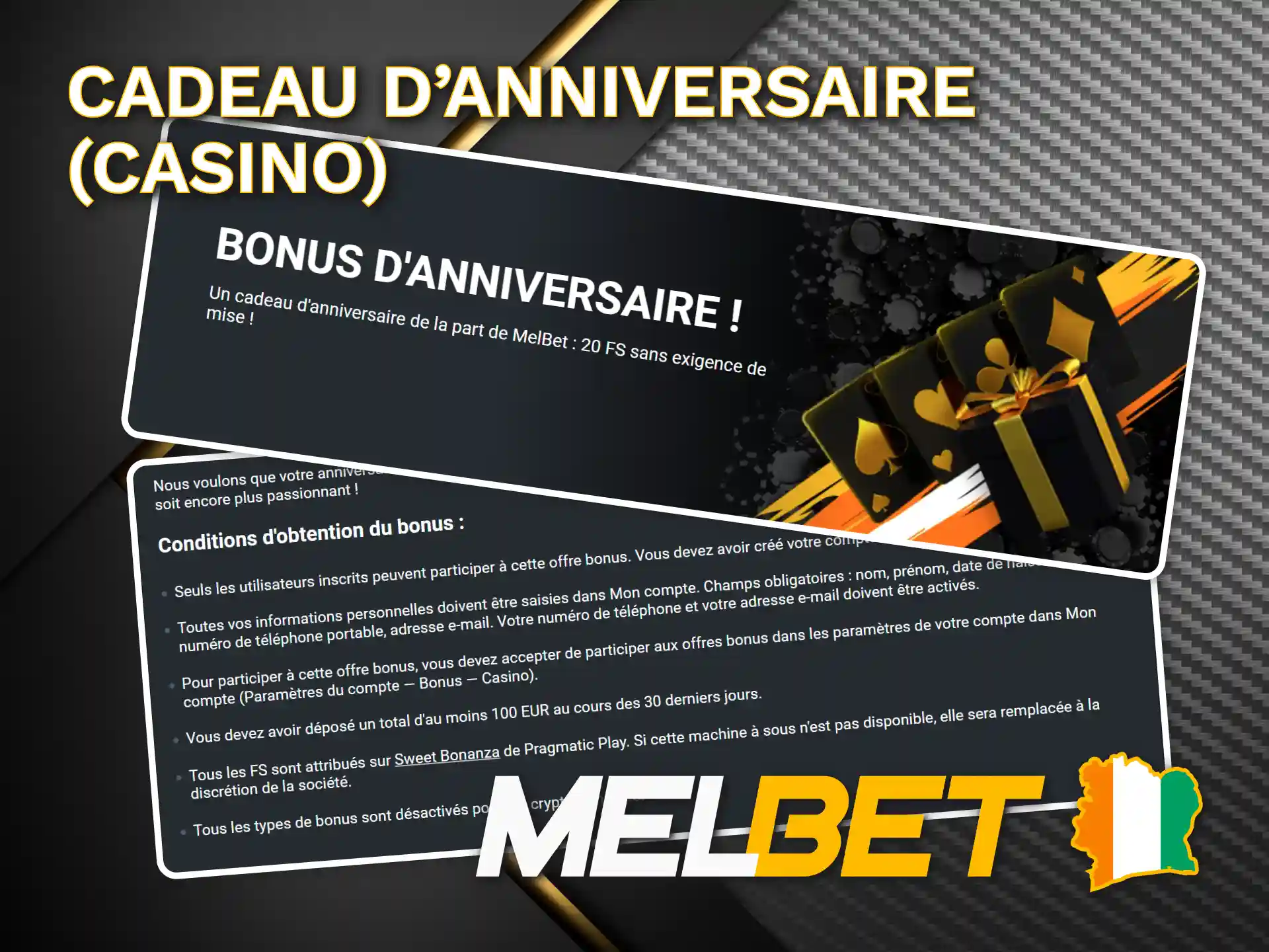 Obtenez des tours gratuits d'anniversaire pour les jeux de casino Melbet.
