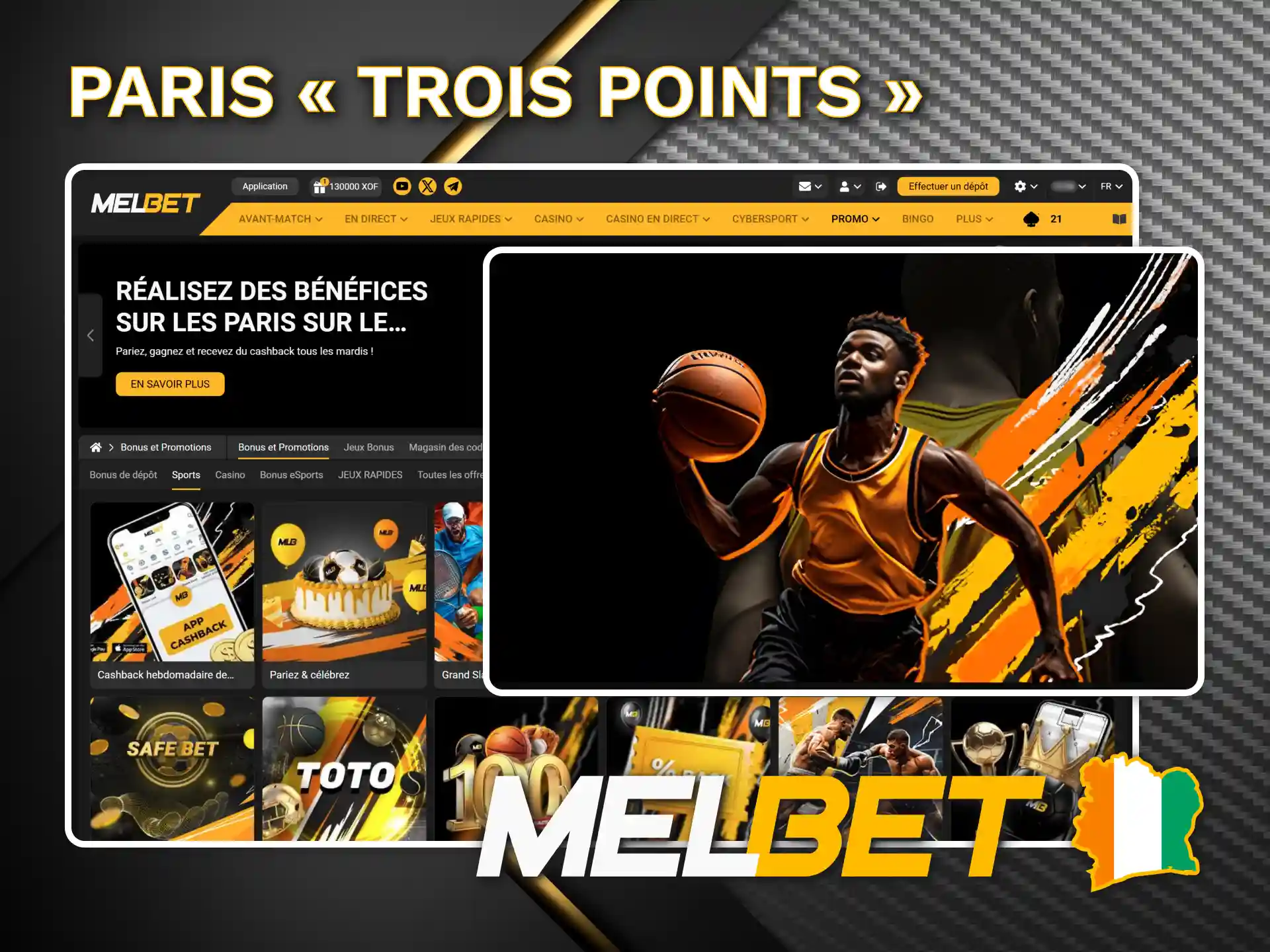 Gagnez des paris gratuits Melbet en pariant sur la NBA.