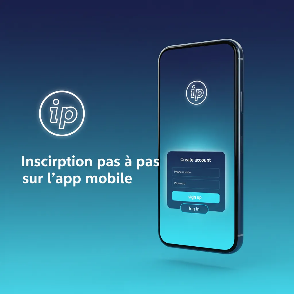 Écran d'app mobile montrant les étapes d'inscription: méthode, infos, vérification, mot de passe, limites, KYC.