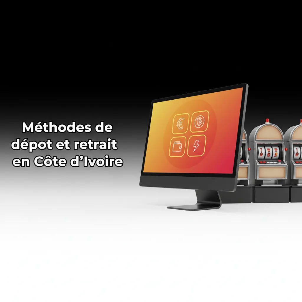 Logos de moyens de dépôt et retrait en Côte d’Ivoire: MTN, Moov, Orange, Wave, Visa, Mastercard, ecoPayz, SticPay, Bitcoin.