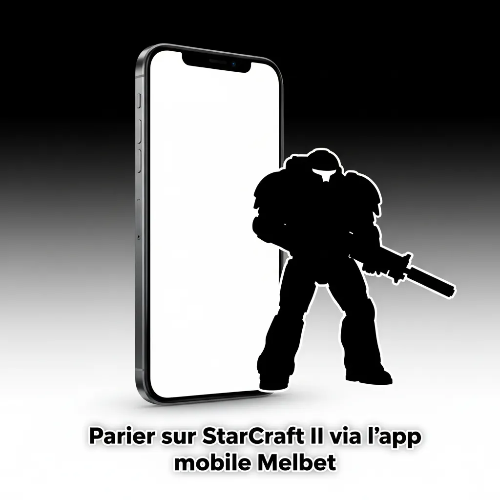 Écran de smartphone montrant l’app Melbet: paris StarCraft II, cotes en direct, cashout et dépôts locaux.